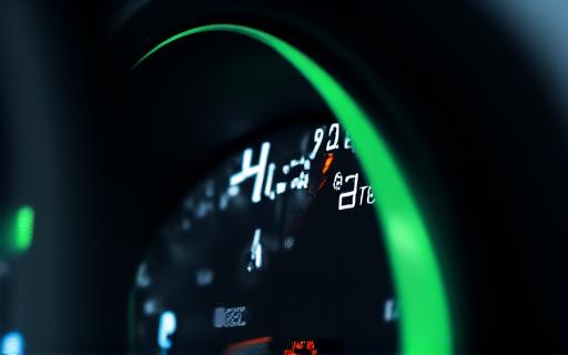 Fuel economy gauge in a car's dashboard